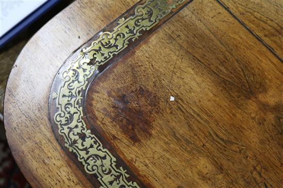 A Regency brass inset rosewood centre table W153cm